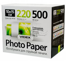 Videx Фотопапір HGA6 220/500 глянсовий 500 аркушів