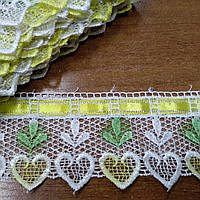 Мереживо для оздоблення М-36 з жовтою стрічкою