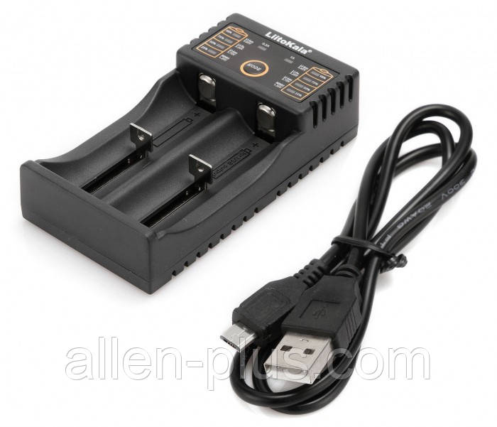 Зарядний пристрій LiitoKala Lii-202 (2 канала, функція Power Bank) (18650, Li-Ion, USB)