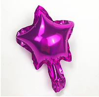 Куля фольгована зірка МАЛИНОВА, 4 дюйма (12 см)