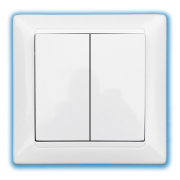 Вимикач двоклавішний прихованої установки Білорусь, фото 1