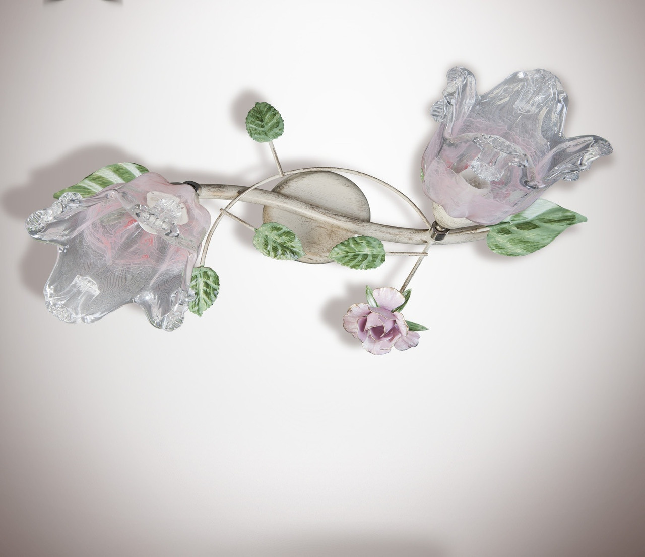 Ніжна квіткова дволампова люстра з поворотними плафонами 1512 серії "Троянда"
