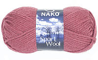 Nako SPORT WOOL ( Спорт Вул ) № 327 сухая роза (Шерстяная пряжа с акрилом, нитки для вязания)