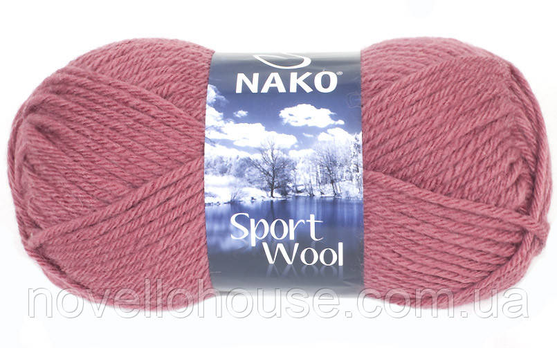 Nako SPORT WOOL ( Спорт Вул ) № 327 сухая роза (Шерстяная пряжа с акрилом, нитки для вязания) - фото 1 - id-p86770585