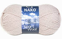 Nako SPORT WOOL ( Спорт Вул ) № 3079 серо-розовый (Шерстяная пряжа с акрилом, нитки для вязания)