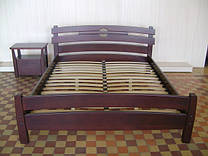 Дерев'яне двоспальне ліжко "Токіо" (масив - вільха, покриття - "венге")