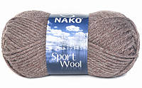 Nako SPORT WOOL ( Спорт Вул ) № 5667 темная норка (Шерстяная пряжа с акрилом, нитки для вязания)