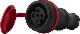 Силова розетка переносна з захисною кришкою каучукова e.socket.rubber.061.16, 4п., 16А E. NEXT (s9100036)
