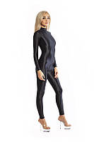 Блискучий комбінезон із спандекса з блискавкою в промежині Spandex Catsuit with Crotch Zipper