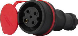 Силова розетка переносна з захисною кришкою каучукова e.socket.rubber.071.32, 4п., 32А E. NEXT (s9100033)