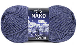 Nako SPORT WOOL ( Спорт Вул ) № 23162 джинс меланж (Вовняна пряжа з акрилом, нитки для в'язання)