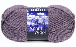 Nako SPORT WOOL ( Спорт Вул ) № 23331 сливовий меланж (Вовняна пряжа з акрилом, нитки для в'язання)