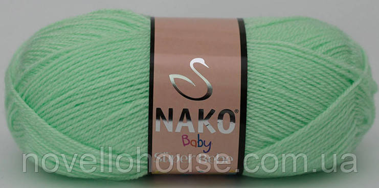 Nako BABY SUPER BEBE (Бейбі супер бебе) № 2587 м'ятний ( Пряжа 100% акрил, нитки для в'язання)