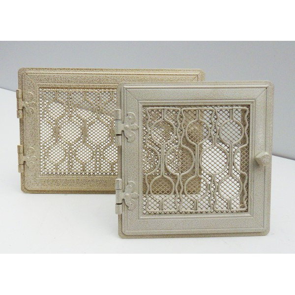 Каминна вентиляційна решітка Stylowa з жалюзі, білий антик, фото 1