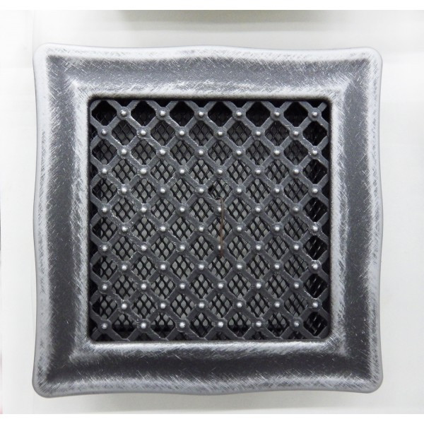 Каминна вентиляційна решітка Deco, срібна патина, фото 1