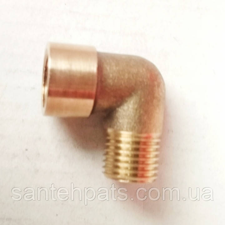 Кут латунний 1/4" зовнішня на 1/4" внутрішня різь, фото 1