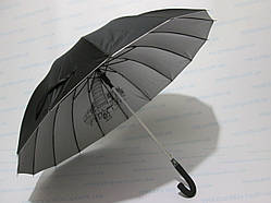 Парасолька-тростина двостороння на 16 спиць чорна