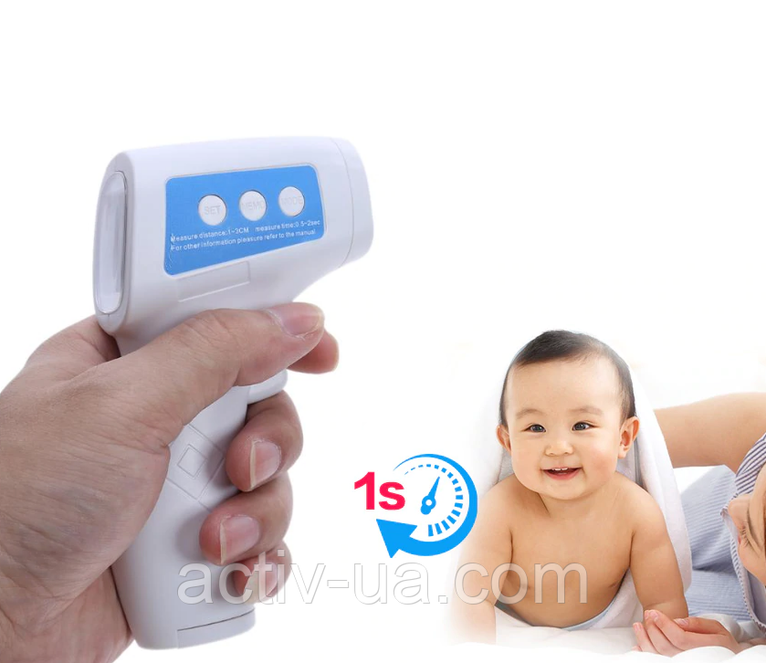 Термометр-пірометр безконтактний для тіла HTD-8818 (34 °C до 42,9 °C) і предметів (0 °C до 100 °C)