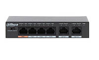 Коммутатор POE Dahua DH-PFS3006-4ET-60 с 4 портами POE + 2 UP-Link