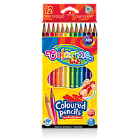 Набір тригранних кольорових олівців Colorino 12 кольорів Triangular coloured pencils