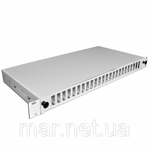 Патч-панель 48 портів 24 SCDuplex, порожня, кабельні вводи для 6xPG13.5 і 6xPG16, 1U, сіра.