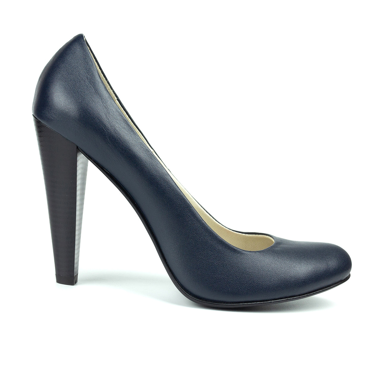 Класичні темно-сині жіночі туфлі 39 розмір на високому каблуці Woman's heel з загостреним носом