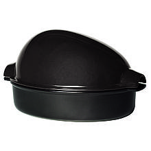 Ростер для запікання курки з кришкою Emile Henry OVENWARE 41,5x27,5 см чорна 798444