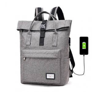 Рюкзак-сумка з USB зарядкою сірий