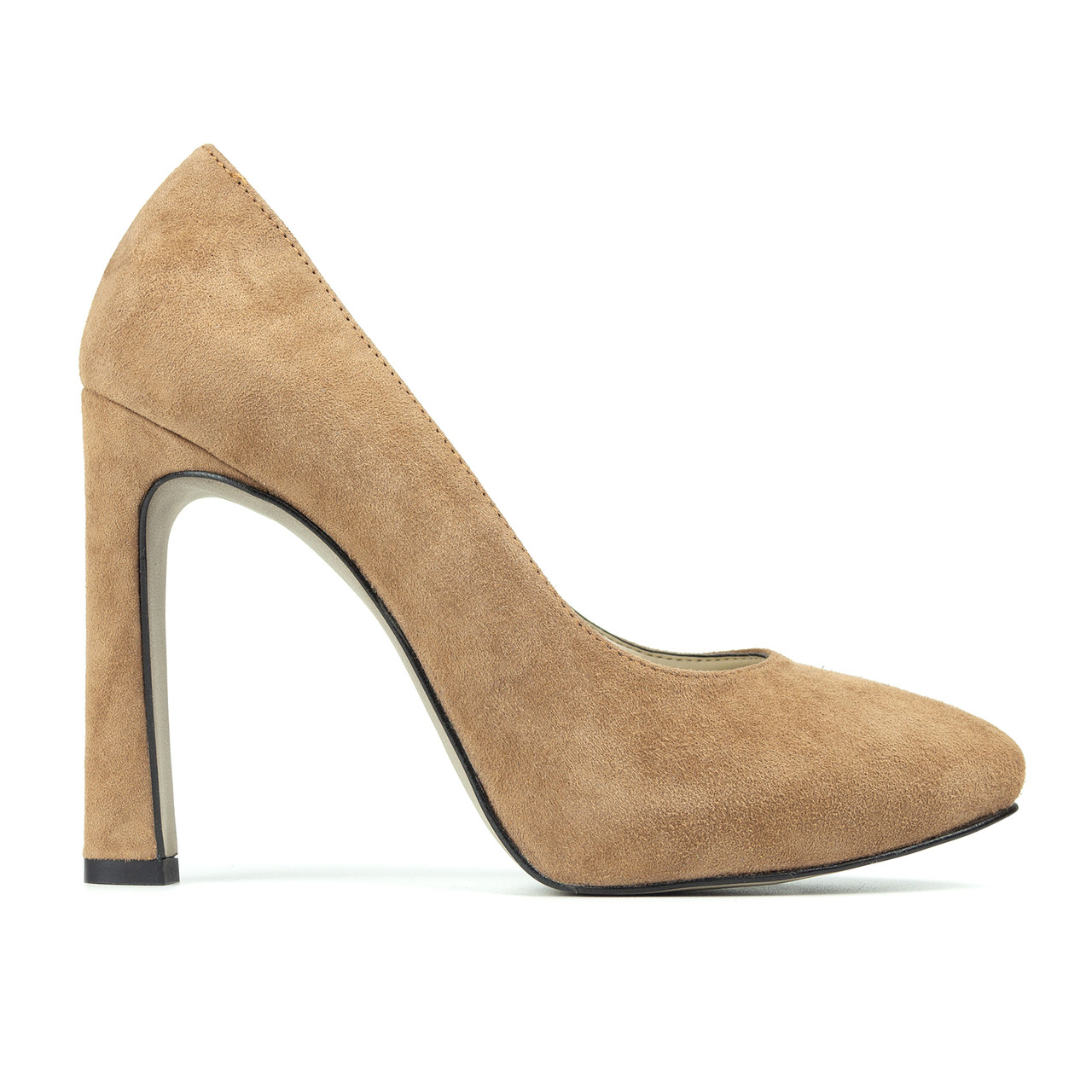 Дизайнерські замшеві бежеві жіночі туфлі 36 розмір Woman's heel на високому каблуці