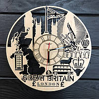 Дизайнерские настенные часы из дерева «Великобритания»