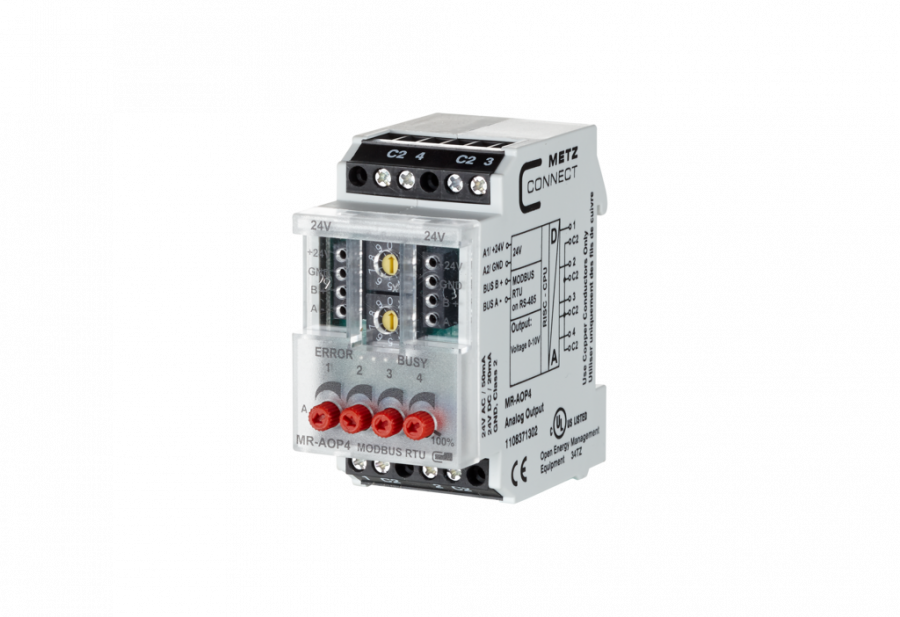 MR-AOP4 Modbus RTU модуль аналогових виходів 4xAO / Metz Connect