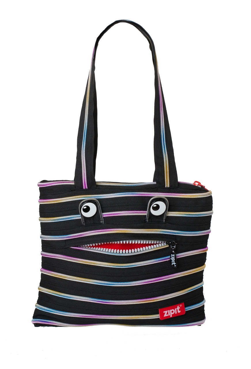 Сумка Zipit Monsters Tote / Beach  Black & Rainbow Teeth (ZBZM-1)