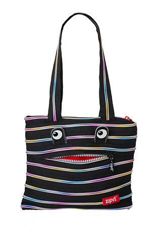 Сумка Zipit Monsters Tote / Beach  Black & Rainbow Teeth (ZBZM-1), фото 2