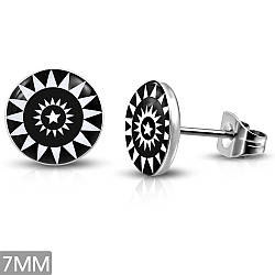 Сережки з медичної сталі «Black and White»