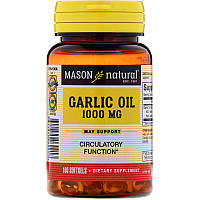 Часникова олія в капсулах, Mason Vitamins, 100 м'яких капсул