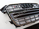 Решітка радіатора Audi A4 2012-2015 стиль Audi S4 Black+Chrome, фото 3