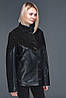 Жіноча шкіряна куртка комбінована замшею XL — 5XL, фото 4