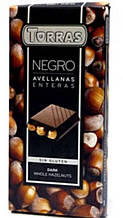 Шоколад Чорний Торрас з цільним фундуком Torras negro Avellanas без глютену 200 г Іспанія