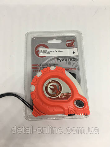 Рулетка 5 м 19 мм INTERTOOL (MT-0305), фото 1