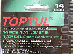 Набір головок TORX Toptul GAAR1402 1/4"-1/2" 14 од., фото 3