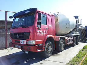 Автобетоновоз марки Howo об'ємом 10 куб. м. Габарити 10583х2496х3985