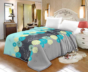 Мікрофібра TRUE LOVE Квіти сіро-блакитні