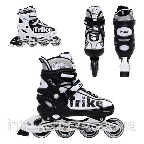 Ролики A 1016 M-BW (Чорно-Білі) р. (34-37), фото 1