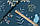 Тканина сатин Лисиці на синьому, фото 2