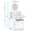 Туалетний столик Wooden Dresser B білий + табурет (3052), фото 3