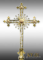 Хрест накупольний з напиленням нітрид титану КУ - 01 (Висота 0,75 - 4,5м)