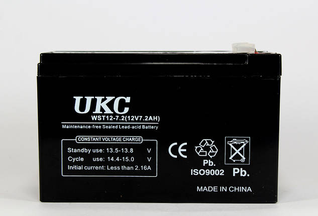 Акумулятор BATTERY 12 V 7 A UKC акумуляторна батарея для використання в закритому приміщенні, фото 2