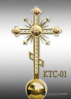 Хрест накупольний з напиленням нітрид титану КТС - 01 (Висота 0,75 - 4,5м)