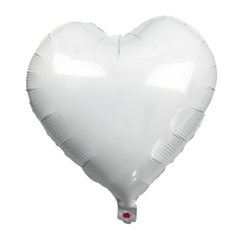 Куля фольгована серце БІЛЕ, 18 дюймів (44 см)