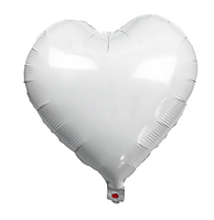 Шар фольгированный сердце БЕЛОЕ, 18 дюймов (44 см)